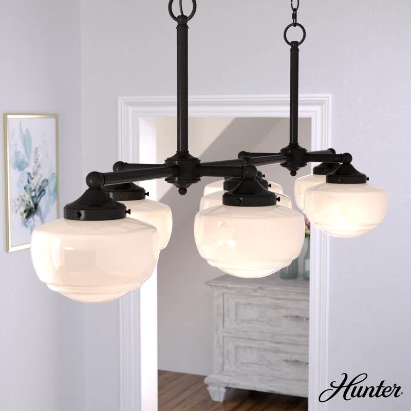 Hunter Saddle Creek 7 Light Linear Chandelier Ceiling Light Fixture