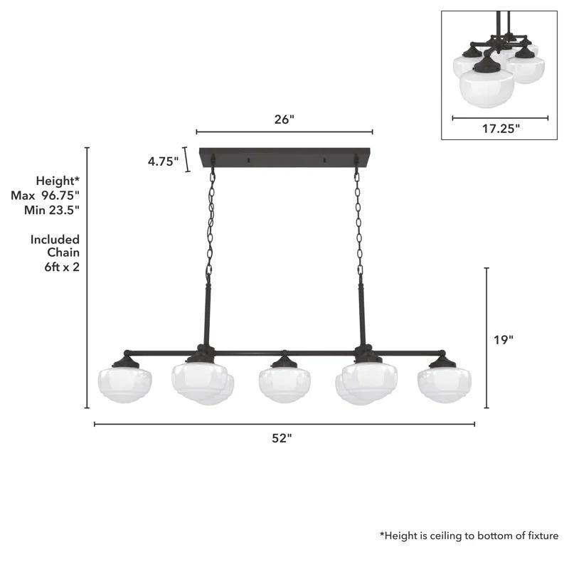 Hunter Saddle Creek 7 Light Linear Chandelier Ceiling Light Fixture