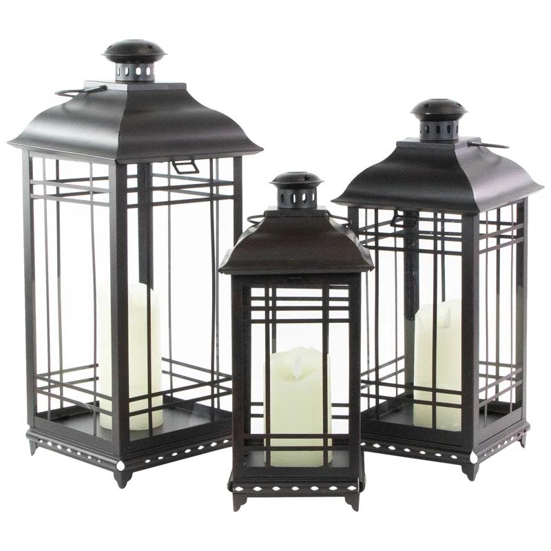 Distressed Mission Style Candle Lanterns