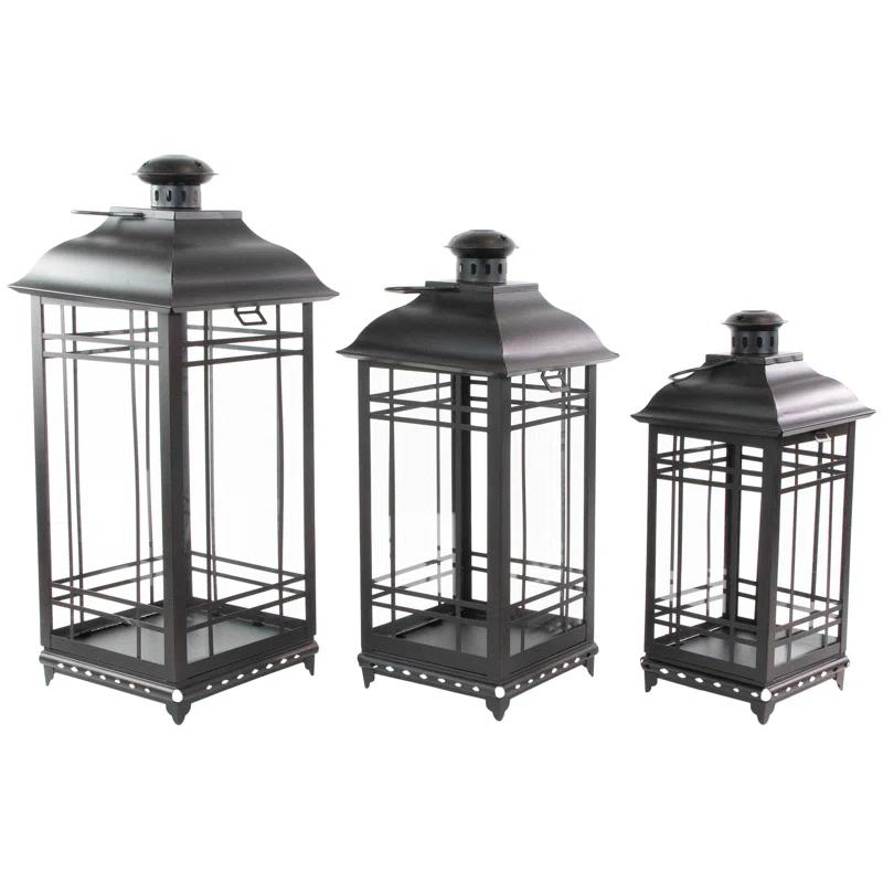 Distressed Mission Style Candle Lanterns