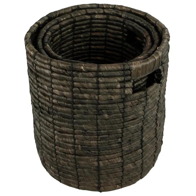 Northlight Seasonal Natural Woven Table and Floor Cylindrical Seagrass Baskets