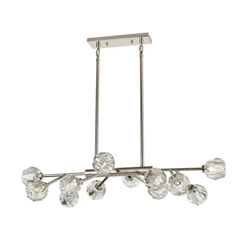 Parisian 48" Polished Nickel Sputnik Crystal Chandelier