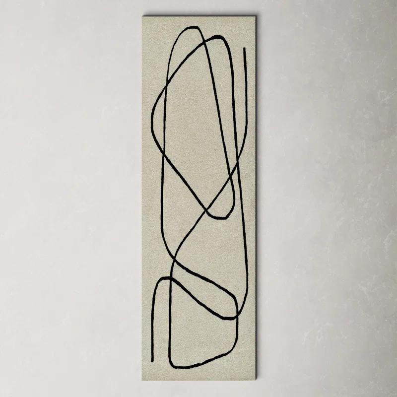 Shayla Hand-Tufted Wool Rug - White / 2'6" x 8'