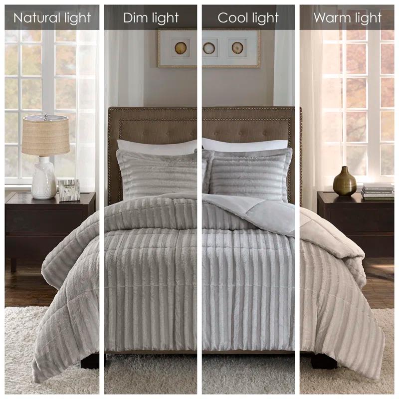 Madison Park Faux Fur 3 Piece Comforter Set