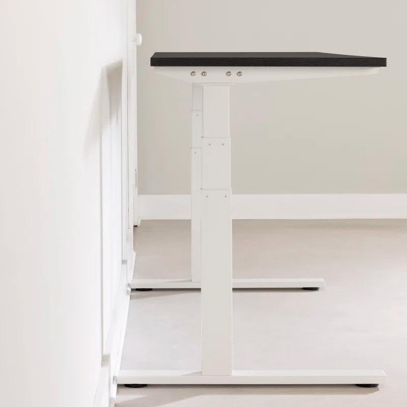 Gray Oak and White Adjustable Height Ergonomic Standing Desk