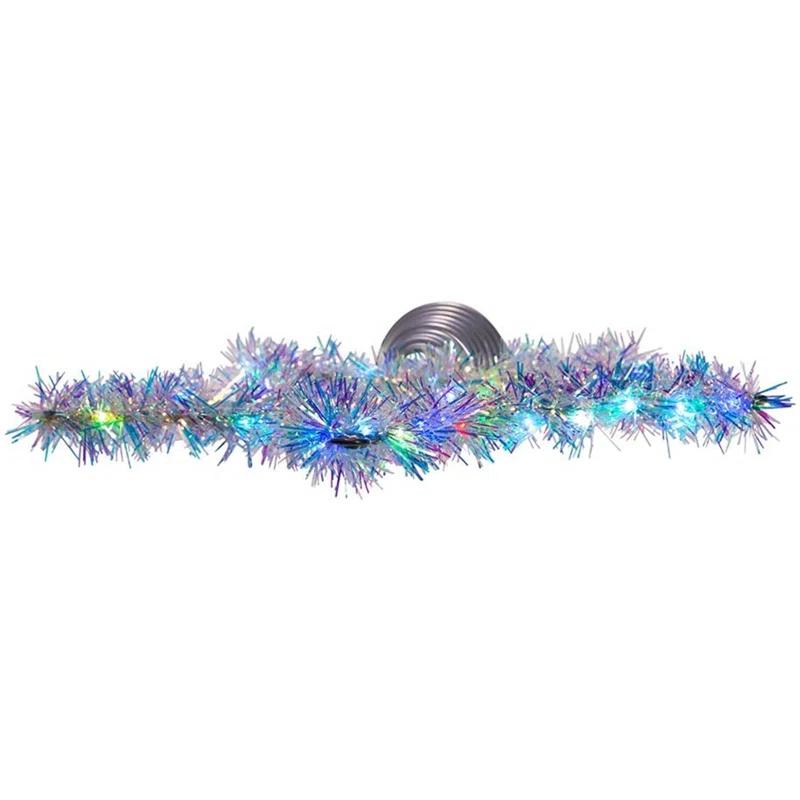 Kurt Adler 12.2 Inch Tinsel Star Tree Topper with RGB LED Lights