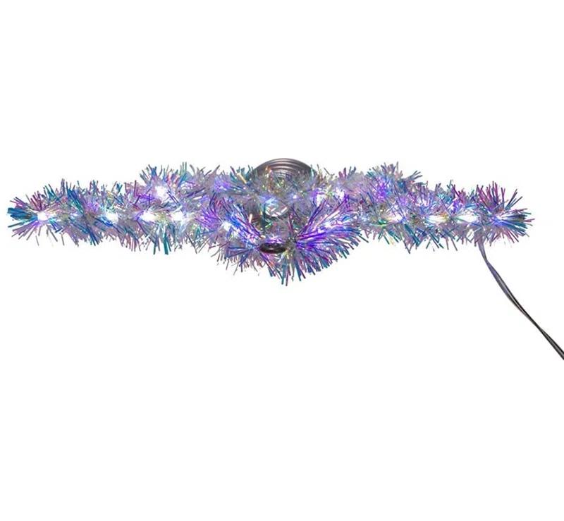 Kurt Adler 12.2-Inch Tinsel Star Tree Topper with Cool White LED Lights