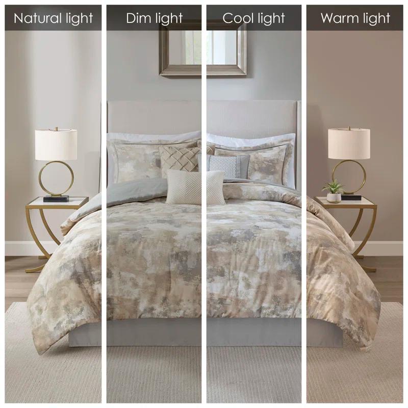 Madison Park Beacon 7 Piece Textured Cotton Blend Comforter Set (Set of 7)