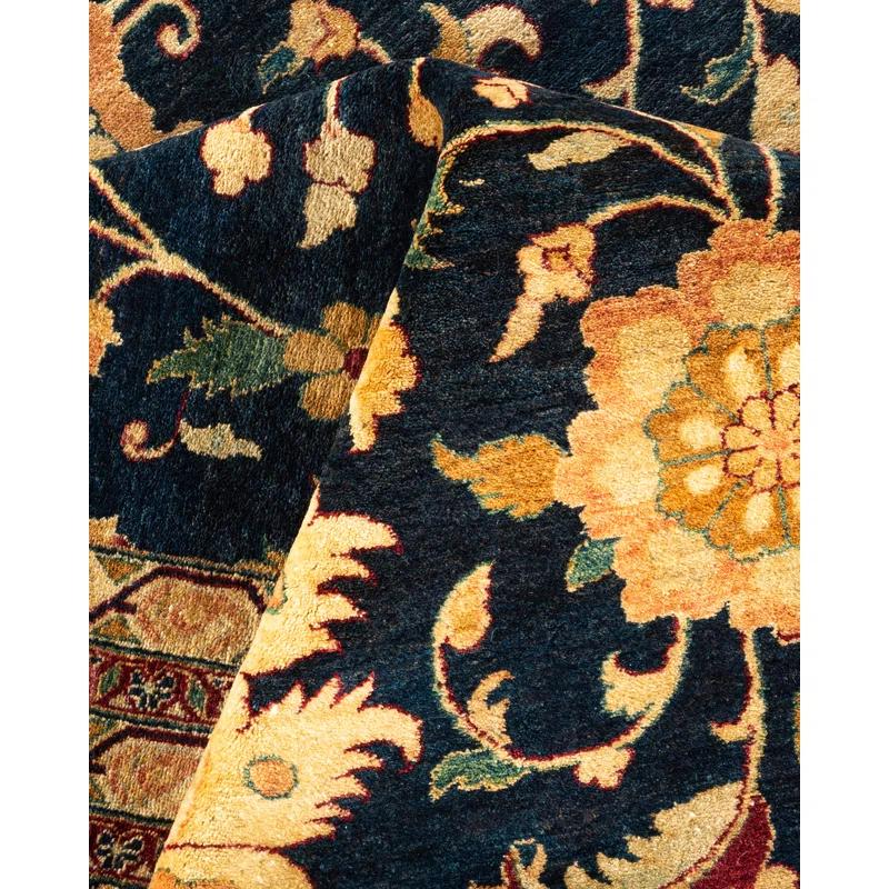 Hand-Knotted Wool Oriental Traditional Blue Area Rug 11' 10" x 17' 4"