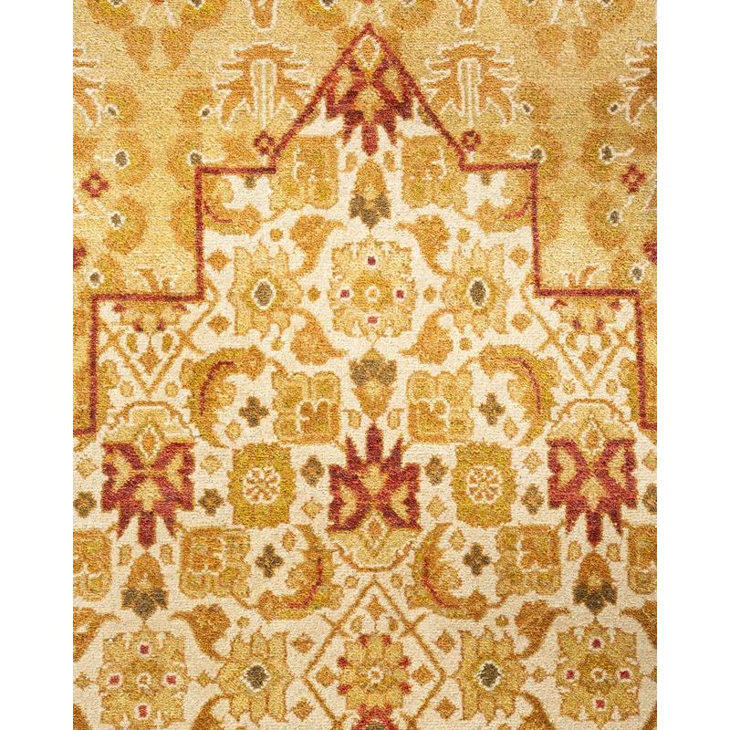 Hand-Knotted Wool Oriental Traditional Ivory Area Rug 12' 1" x 17' 5"