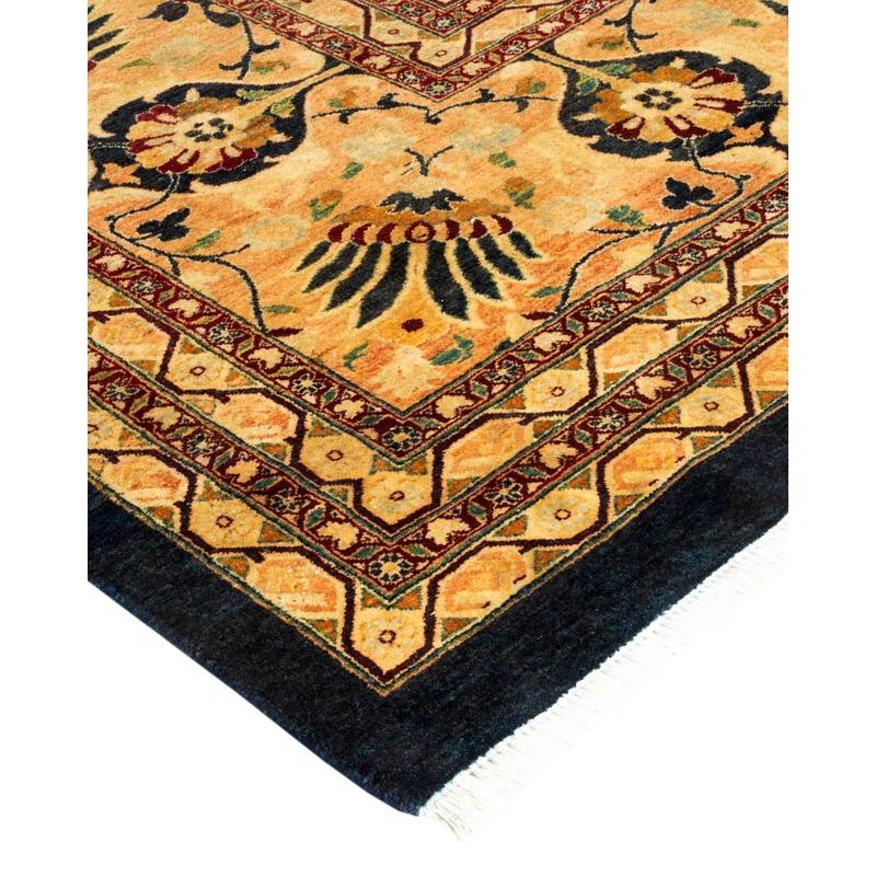 Hand-Knotted Wool Oriental Traditional Blue Area Rug 11' 10" x 17' 4"