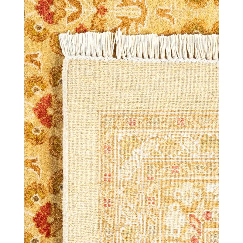 Hand-Knotted Wool Oriental Traditional Ivory Area Rug 12' 1" x 17' 5"