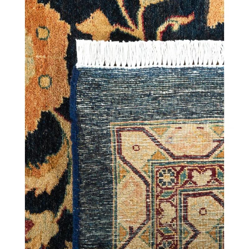 Hand-Knotted Wool Oriental Traditional Blue Area Rug 11' 10" x 17' 4"