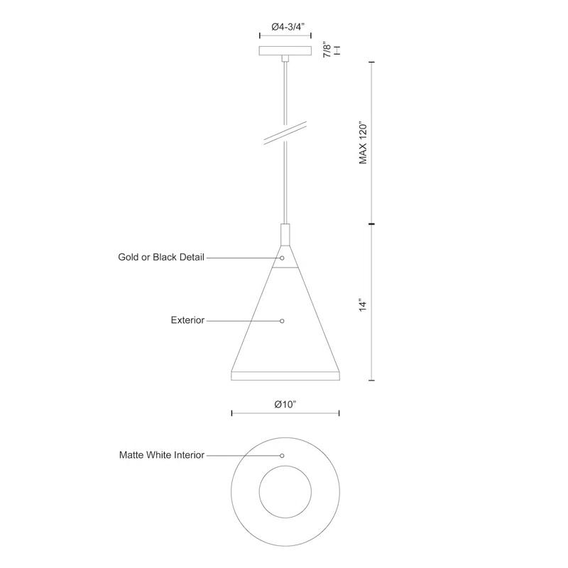 Dorothy Brushed Nickel & White Aluminum Pendant Light