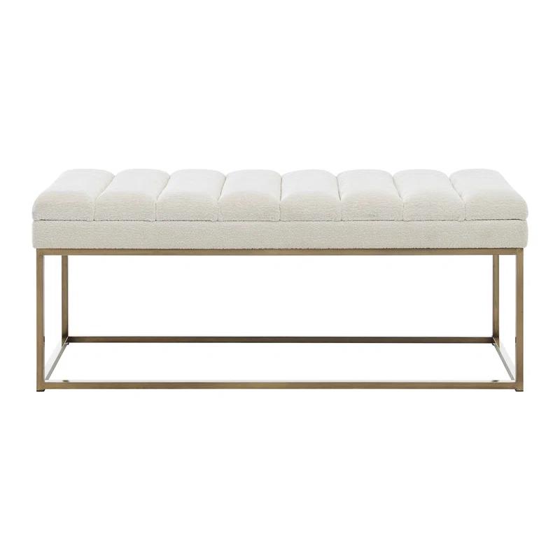 Everly Quinn Georgenia Polyester Upholstered Bench