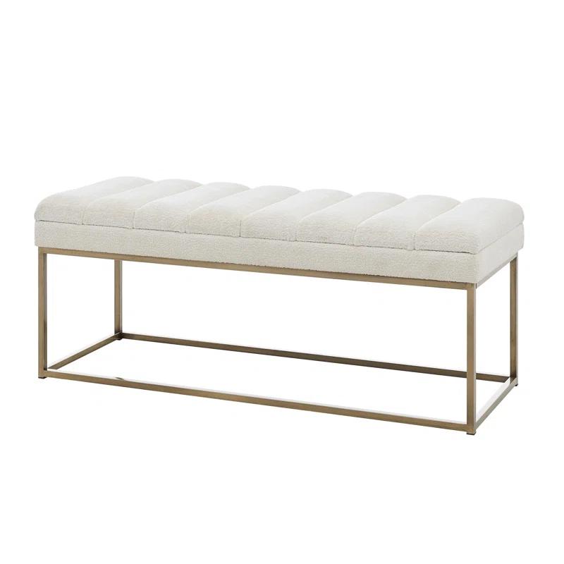 Everly Quinn Georgenia Polyester Upholstered Bench