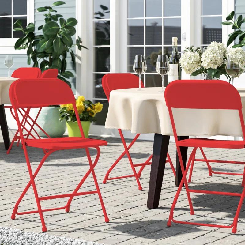Laione Plastic Stackable Folding Chairs, Patio Garden Wedding Party Event Seat for Indoor Outdoor (Set of 10)