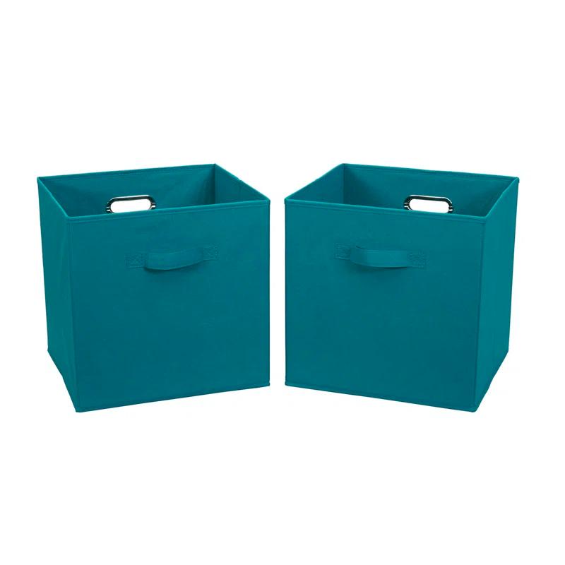 Aqua Chic Collapsible Fabric Cube Storage Bin Set