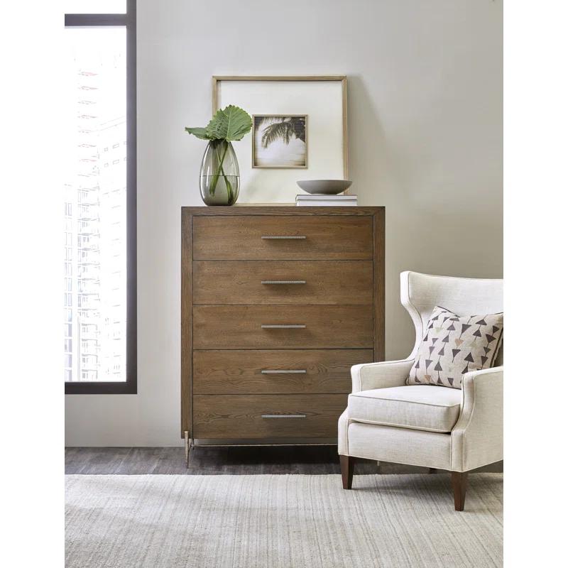 5 Drawer 44" W Solid Wood Chest