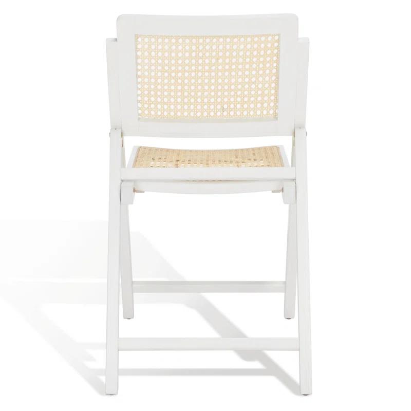 Desiree White & Natural Rattan Cane Folding Dining Chair