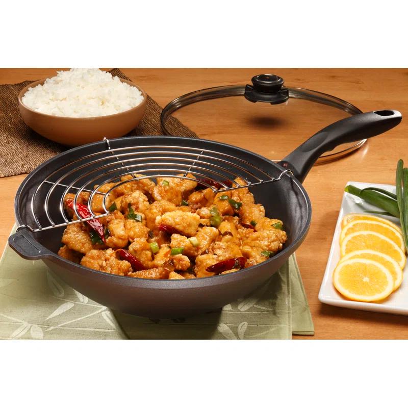 Swiss Diamond 11" Non Stick Aluminum Induction Wok with Lid
