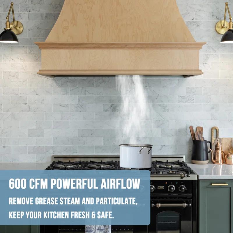 Akicon Stainless Steel 600 CFM Ducted (Vented) Insert Range Hood with Charcoal Filter