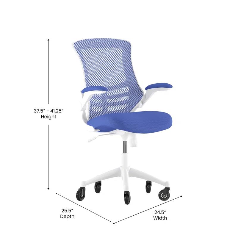 Flash Furniture Regent Park Ergonomic Swivel Task Chair with Roller Wheels & Flip Up Arms