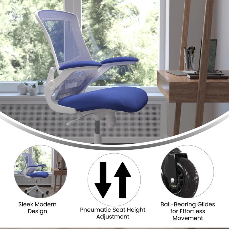 Flash Furniture Regent Park Ergonomic Swivel Task Chair with Roller Wheels & Flip Up Arms