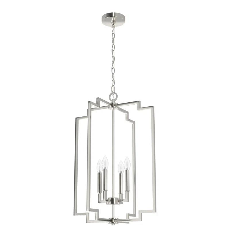 Zoanne Brushed Nickel 4-Light Geometric Pendant