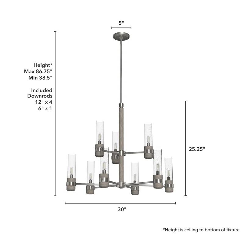 Hunter Fan River Mill 9 Light 2 Tier Candle Style Classic / Traditional Chandelier