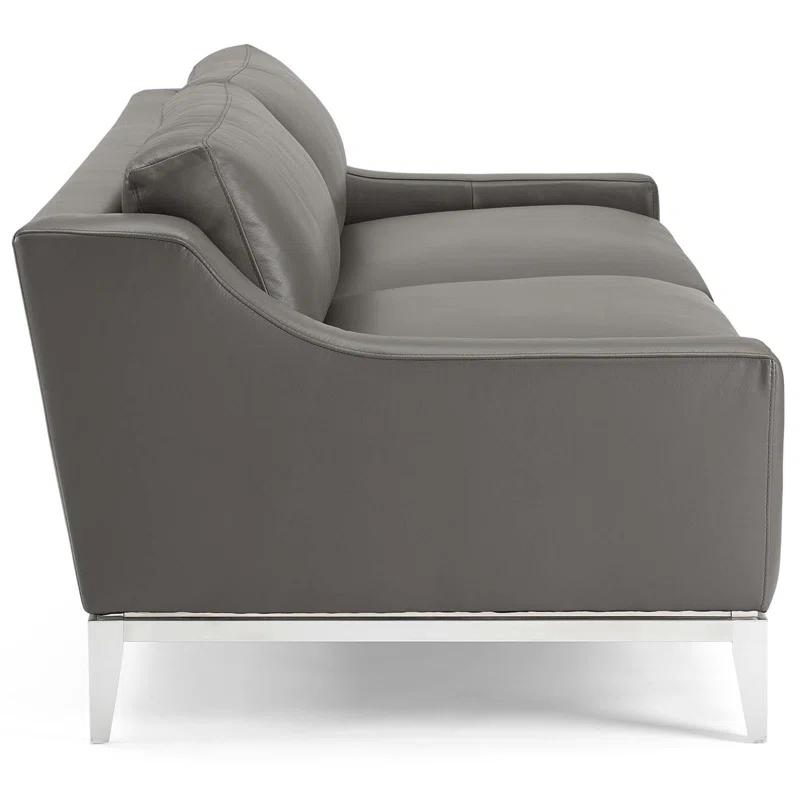 Harness 83.5" Stainless Steel Base Leather Sofa by Modway