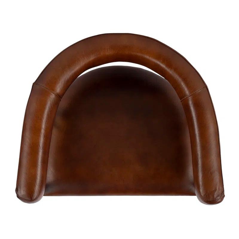 Dallas 28.5" Dark Brown Leather and Black Iron Bar Stool
