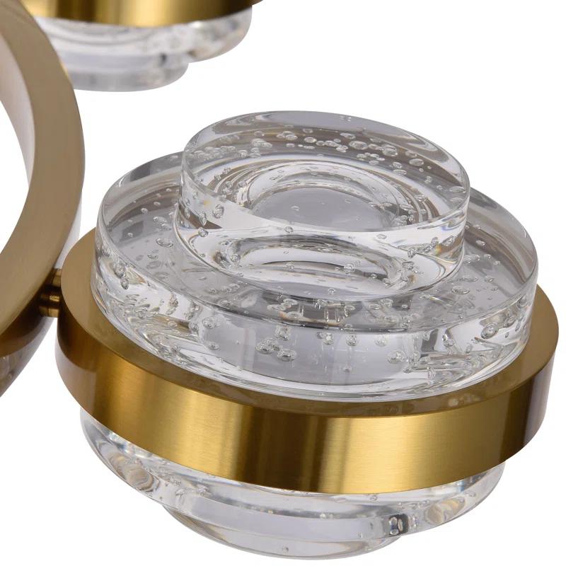 Milano 33-In Ring 8-Light Height Adjustable ETL Certified Integrated LED Circular Chandelier