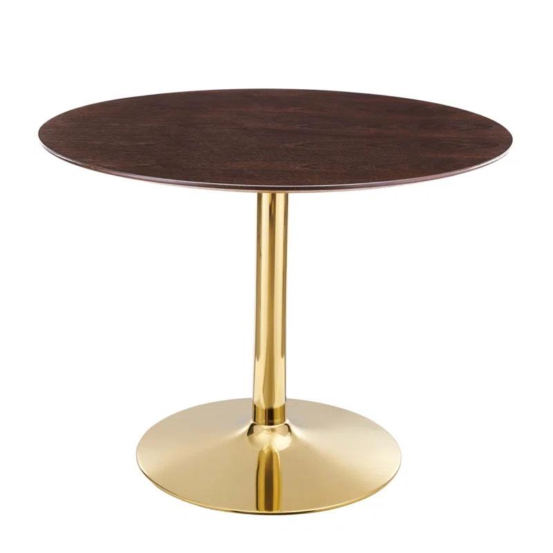 Verne 40" Gold Cherry Walnut Mid-Century Modern Dining Table