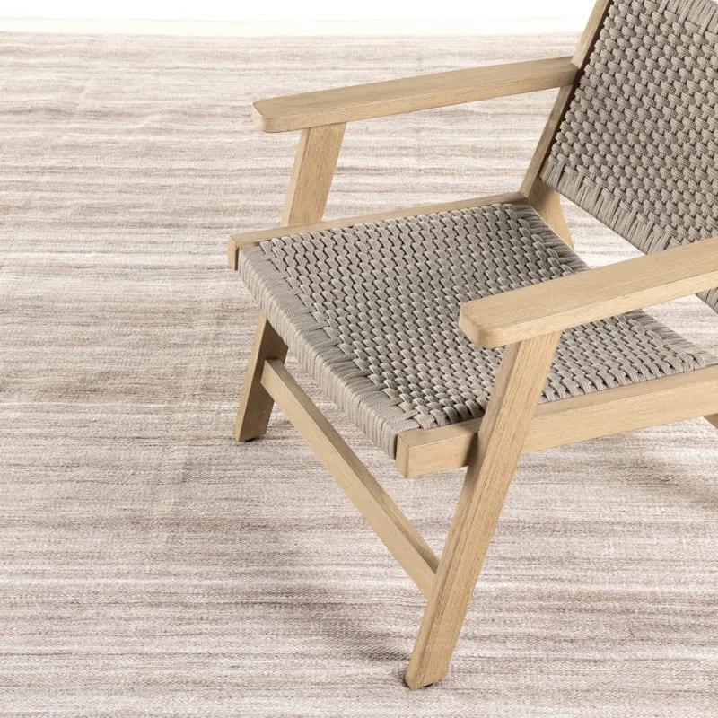 Tatevik Contemporary Striped Cotton Area Rug 8' x 10' in Gray and Beige