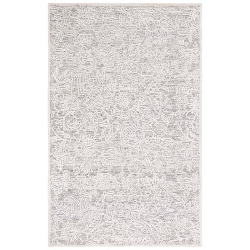 Charlton Home® Bateh Hand Tufted 60% Wool, 20% Bamboo Silk, 20% Cotton With Cotton Backing Floral Rug