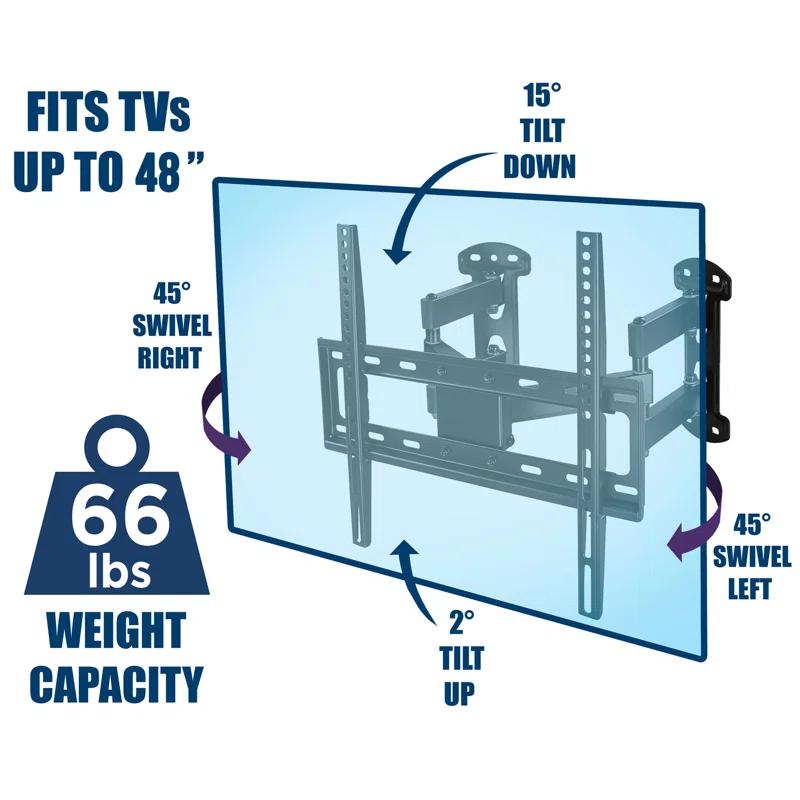 Mount-it Black Corner Mount for Holds up to 66 lbs