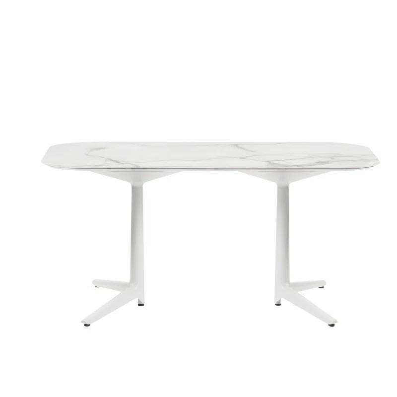 Antonio Citterio Multiplo XL 70'' White Marble Outdoor Dining Table