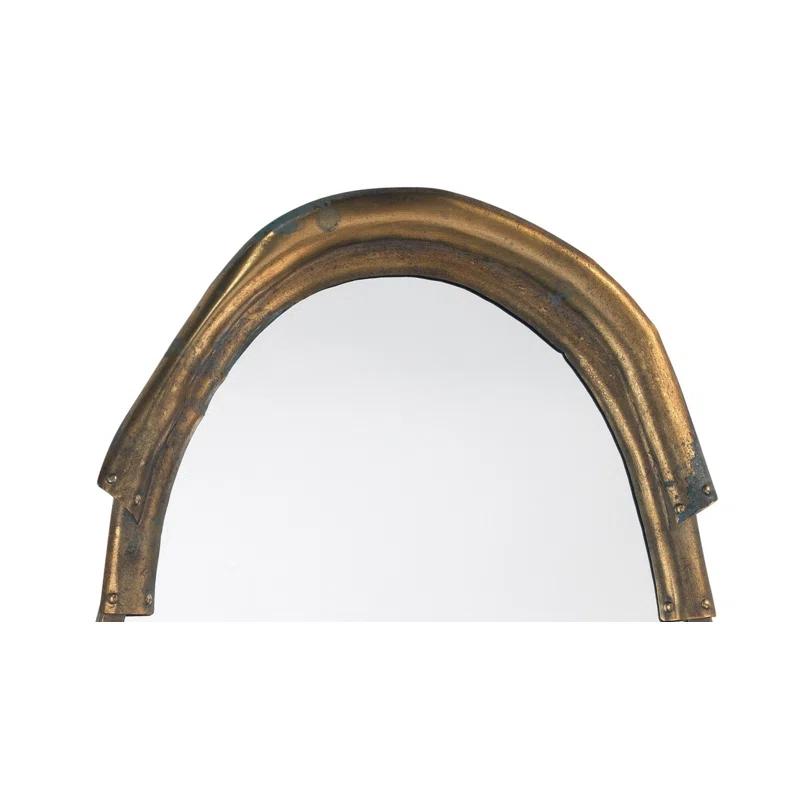 Margaux Oval Industrial Bronze Brass Accent Mirror