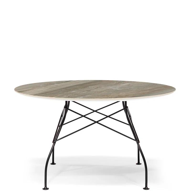 Citterio Luxe 50" Round Aged Bronze Marble Dining Table