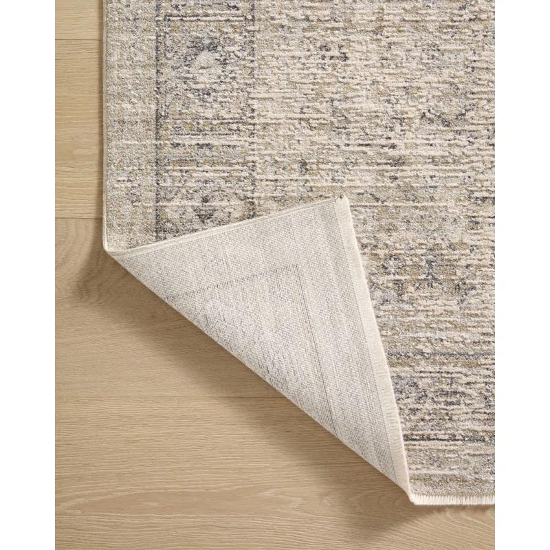 Taupe Dove 5'3" x 7'9" Power-Loomed Wool Blend Area Rug