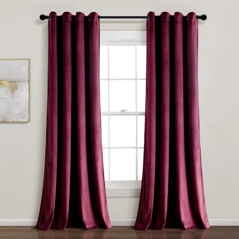 Prima Velvet Solid Blackout Polyester Curtain
