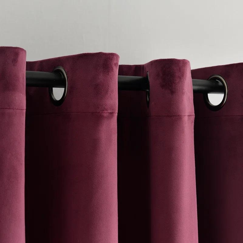 Prima Velvet Solid Blackout Polyester Curtain