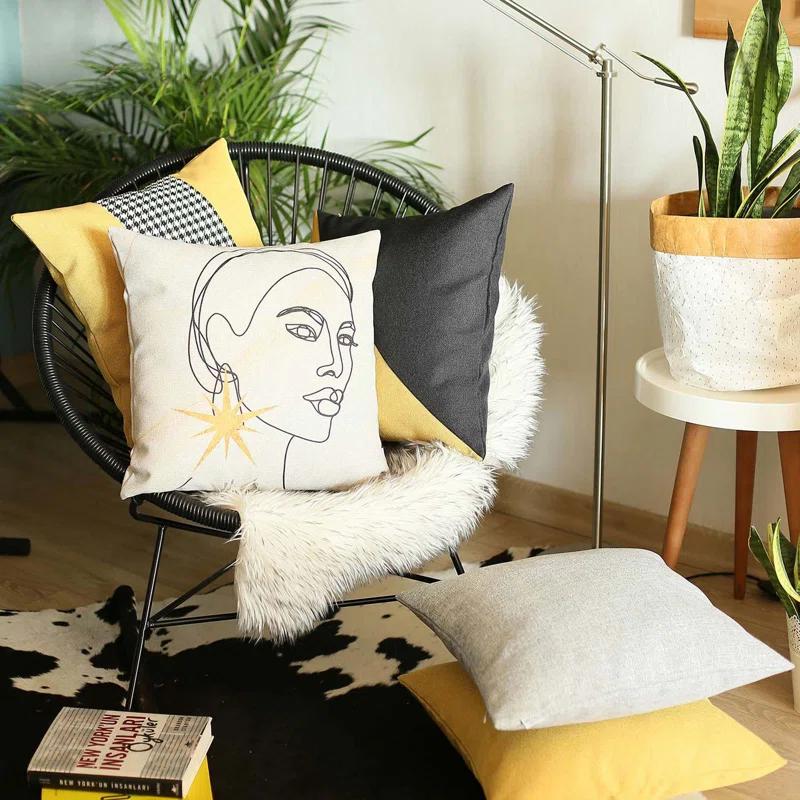 Mike&Co. New York Reversible Pillow Cover (Set of 4)