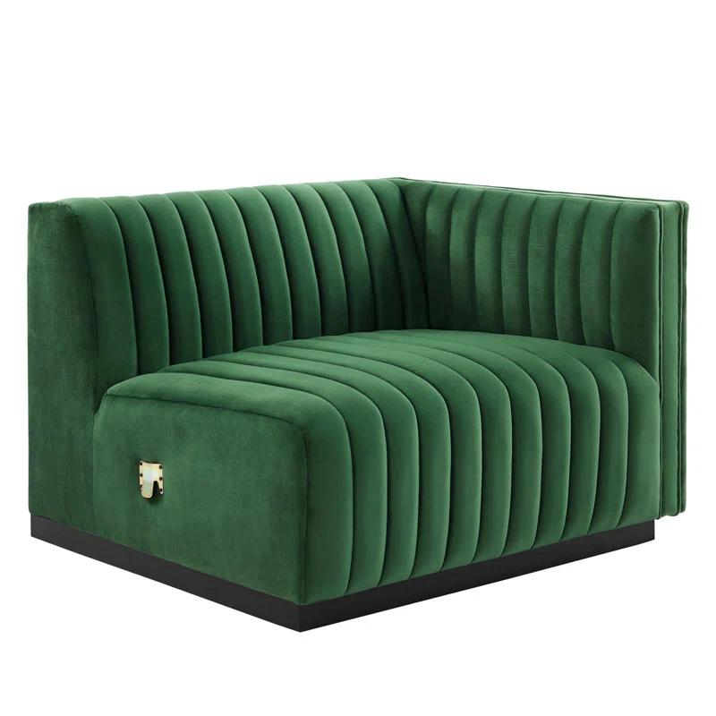 ESTETICA FURNITURE Modway Conjure Channel Tufted Performance Velvet 5-Piece Sectional