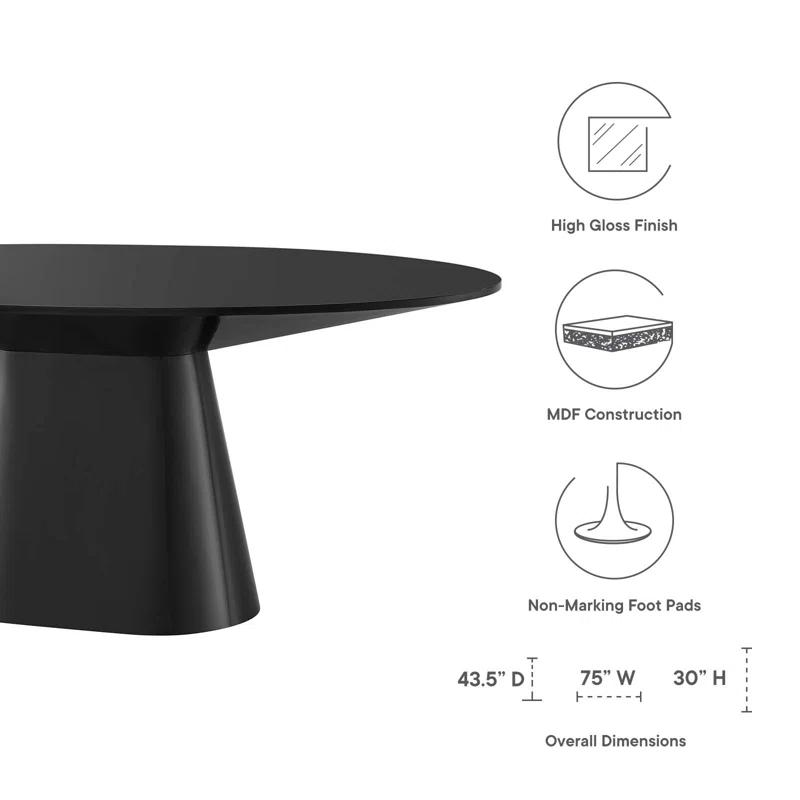 ESTETICA FURNITURE Modway Provision 75" Oval Dining Table & Reviews | Wayfair