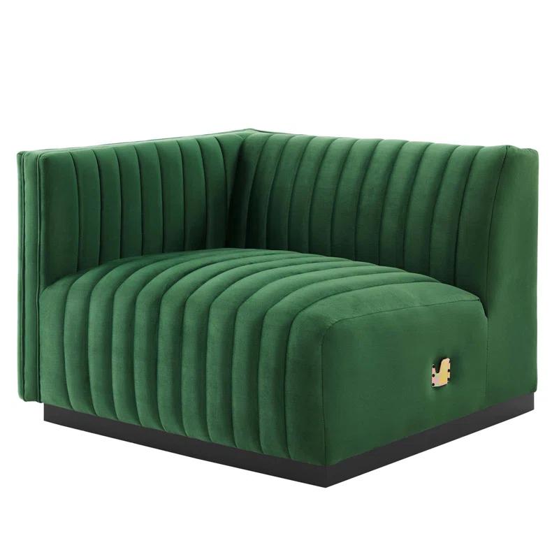 ESTETICA FURNITURE Modway Conjure Channel Tufted Performance Velvet 5-Piece Sectional