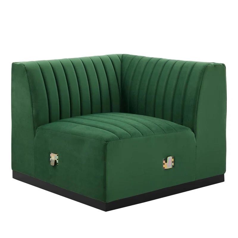 ESTETICA FURNITURE Modway Conjure Channel Tufted Performance Velvet 5-Piece Sectional