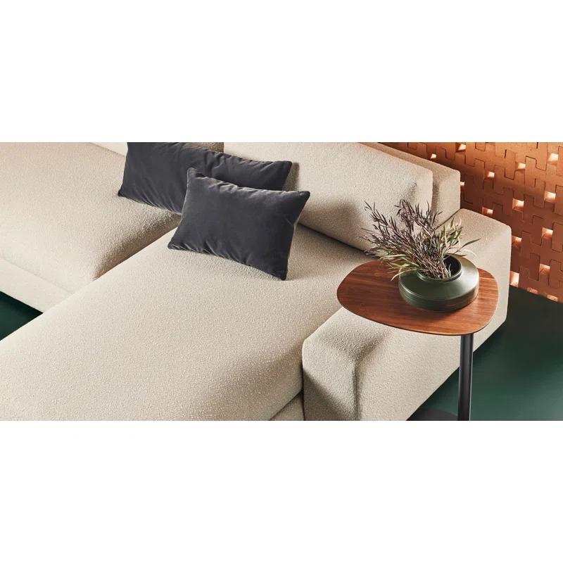 Esker Kelso Blue Velvet L-Shaped Sofa with Removable Cushions