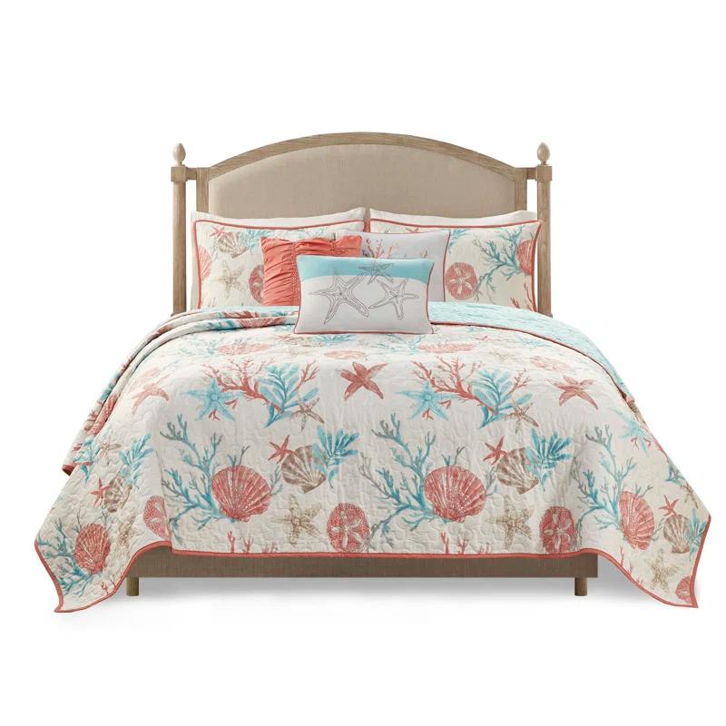 Madison Park Pebble Beach 6 Piece Cotton Sateen Coastal Duvet Cover Set